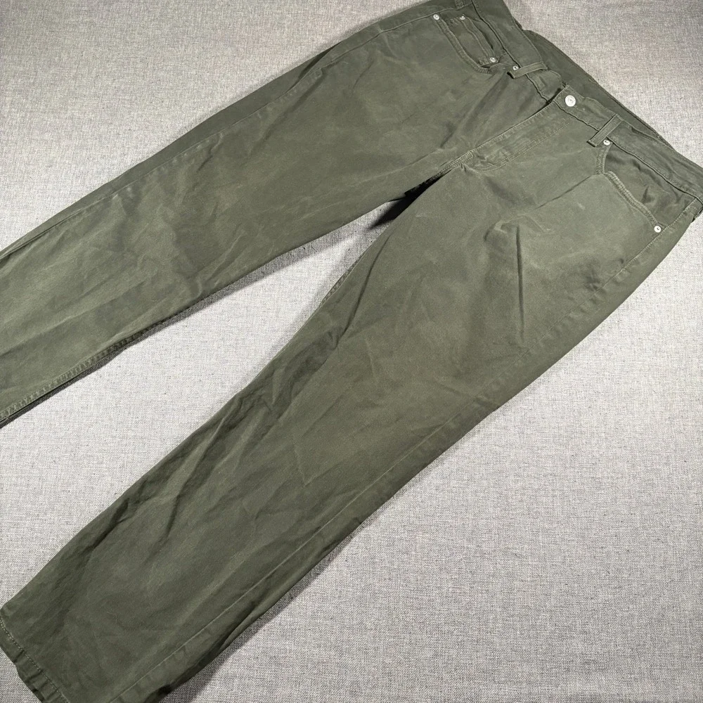 Levi's 514 Straight Fit Pants Mens 38x32 Olive Green Stretch Twill Chino Jeans